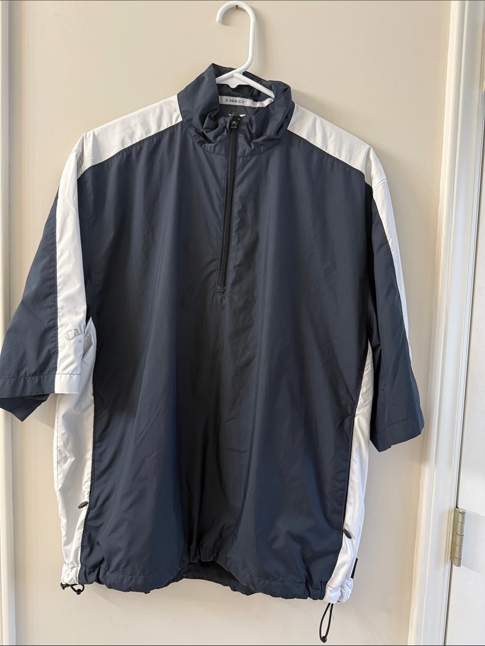 Callaway Navy and White Short-Sleeve Windbreaker Pullover